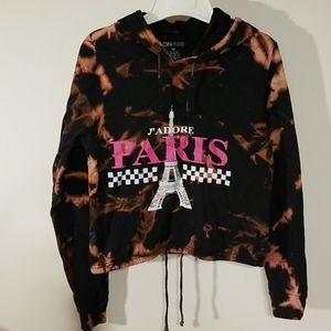 On Fire size medium Paris bleached hoodie